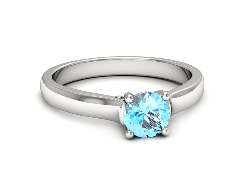 Pierścionek z topazem i brylantami białe złoto - p16555btp — zdjęcie 2