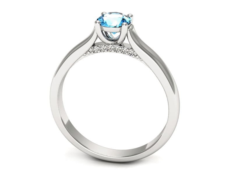 Pierścionek z topazem i brylantami białe złoto - p16555btp — zdjęcie 3
