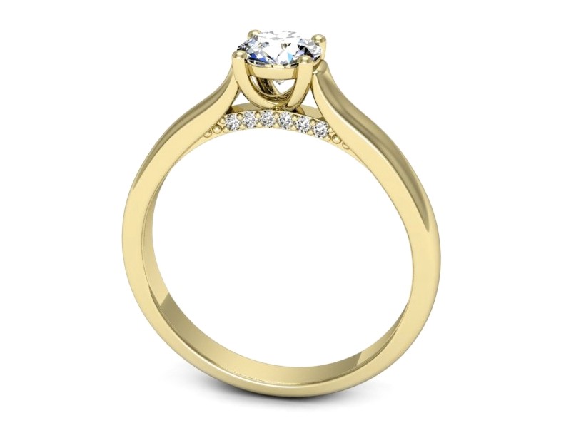 Złoty pierścionek z brylantami żółte złoto - p16555z — zdjęcie 3