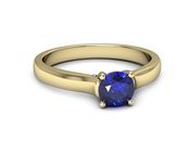 Złoty pierścionek z szafirem i diamentami - p16555zszc - 2