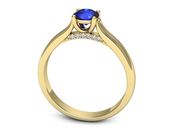 Złoty pierścionek z szafirem i diamentami - p16555zszc - 3