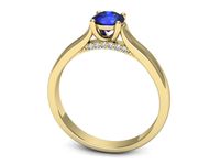 Złoty pierścionek z szafirem i diamentami złoto proba 585 - p16555zszc- 3