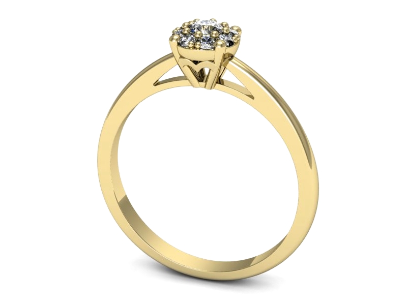 Złoty pierścionek z brylantami żółte złoto - p16557z — zdjęcie 3