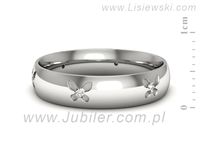 Pierscionek Obrączka z brylantami białe złoto próba 585 - p16558b- 2