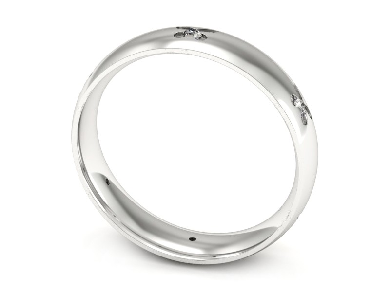 Pierścionek obrączka z brylantami białe złoto - p16558b — zdjęcie 3