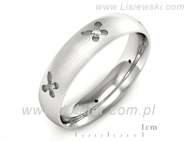 Pierscionek Obrączka z brylantami białe złoto próba 585 - p16558bmp- 1