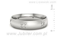 Pierscionek Obrączka z brylantami białe złoto próba 585 - p16558bmp- 2