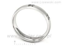 Pierscionek Obrączka z brylantami białe złoto próba 585 - p16558bmp- 3