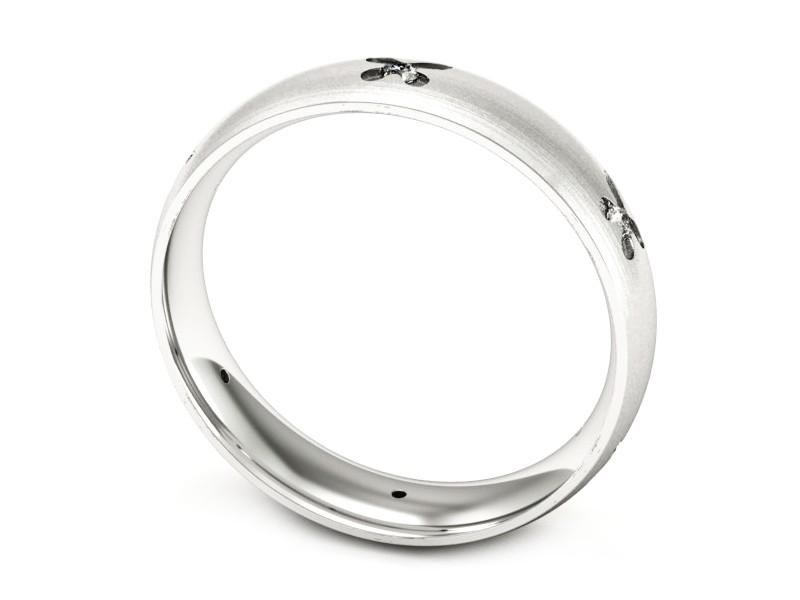 Pierścionek obrączka z brylantami białe złoto - p16558bmp — zdjęcie 3