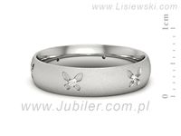 Pierscionek Obrączka z brylantami białe złoto próba 585 - p16558bms- 2
