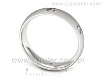 Pierscionek Obrączka z brylantami białe złoto próba 585 - p16558bms- 3