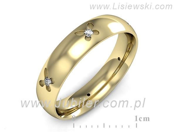 Obrączka z brylantami żółte złoto próba 585 - p16558z- 1