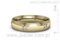 Obrączka z brylantami żółte złoto próba 585 - p16558z- 2