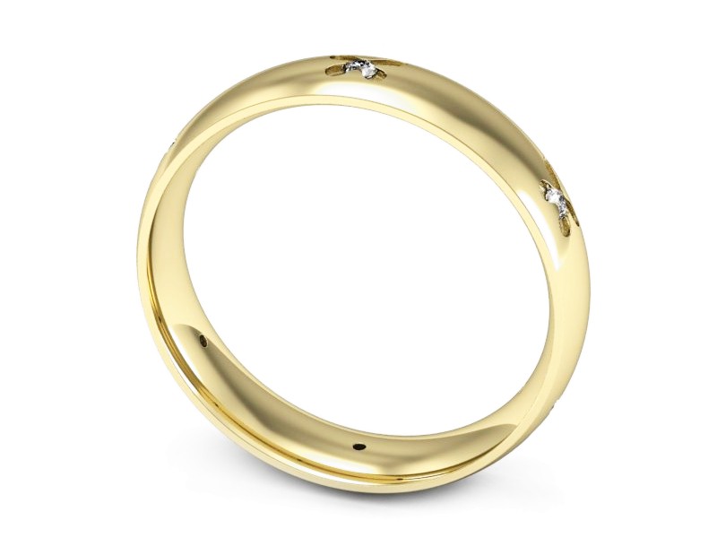 Obrączka z brylantami żółte złoto - p16558z — zdjęcie 3