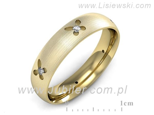 Obrączka z brylantami żółte złoto próba 585 - p16558zmp- 1