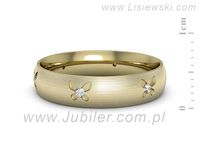 Obrączka z brylantami żółte złoto próba 585 - p16558zmp- 2
