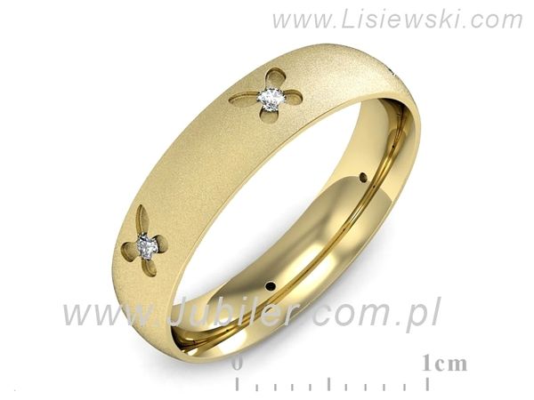 Obrączka z brylantami żółte złoto próba 585 - p16558zms- 1