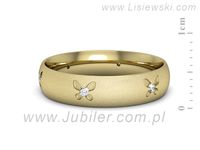 Obrączka z brylantami żółte złoto próba 585 - p16558zms- 2