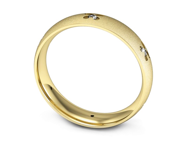 Obrączka z brylantami żółte złoto - p16558zms — zdjęcie 3