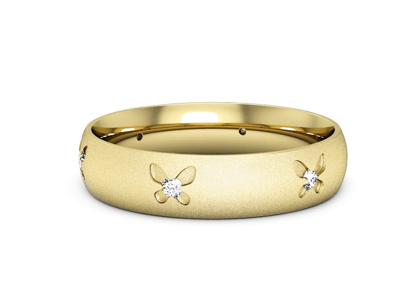 Obrączka z brylantami żółte złoto - p16558zms — zdjęcie 2