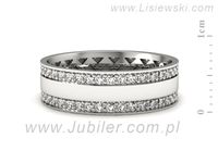 Pierscionek Obrączka z brylantami białe złoto próba 585 - p16559b- 2