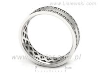 Pierscionek Obrączka z brylantami białe złoto próba 585 - p16559b- 3