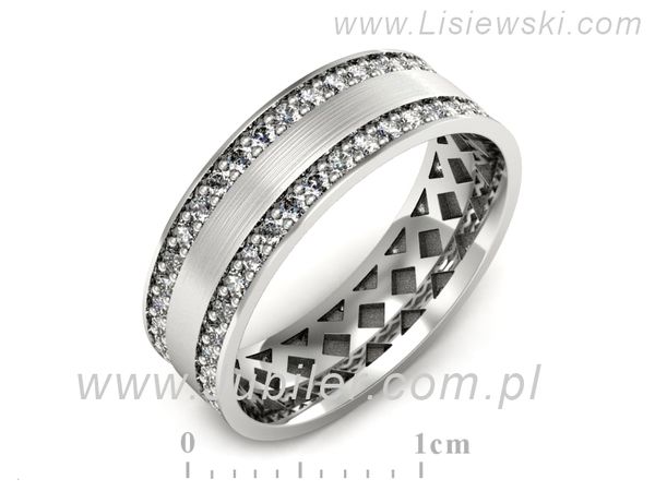 Pierscionek Obrączka z brylantami białe złoto próba 585 - p16559bmp- 1