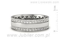 Pierscionek Obrączka z brylantami białe złoto próba 585 - p16559bmp- 2