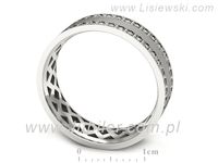 Pierscionek Obrączka z brylantami białe złoto próba 585 - p16559bms- 3