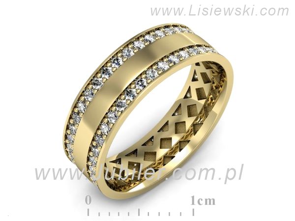Obrączka z brylantami żółte złoto próba 585 - p16559z- 1