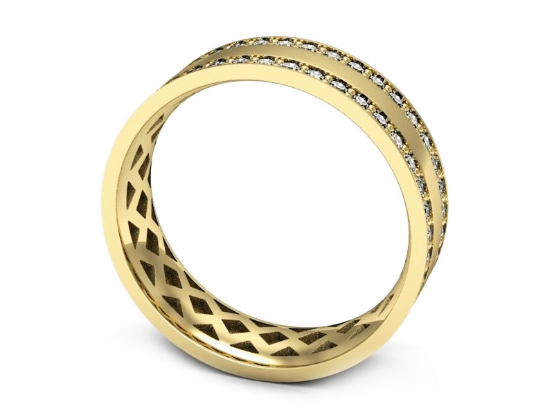 Obrączka z brylantami żółte złoto - p16559z — zdjęcie 3