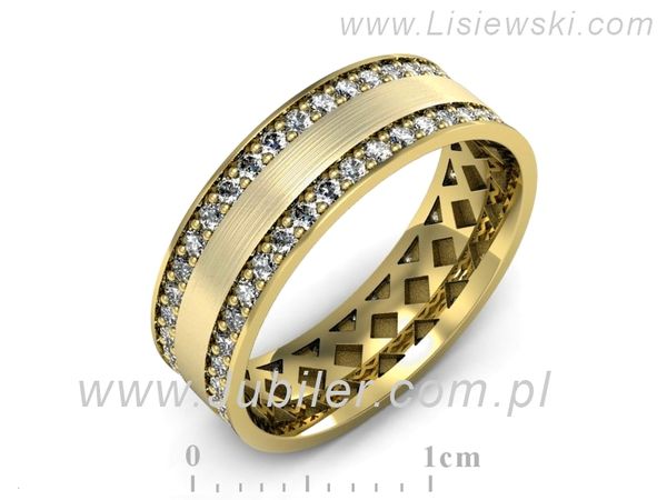 Obrączka z brylantami żółte złoto próba 585 - p16559zmp- 1