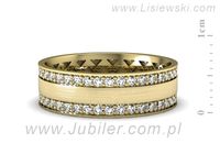 Obrączka z brylantami żółte złoto próba 585 - p16559zmp- 2