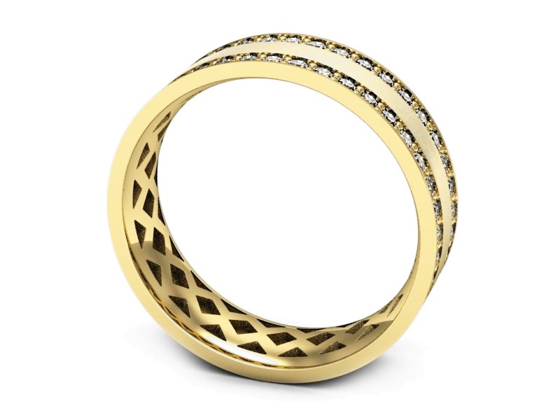 Obrączka z brylantami żółte złoto - p16559zmp — zdjęcie 3