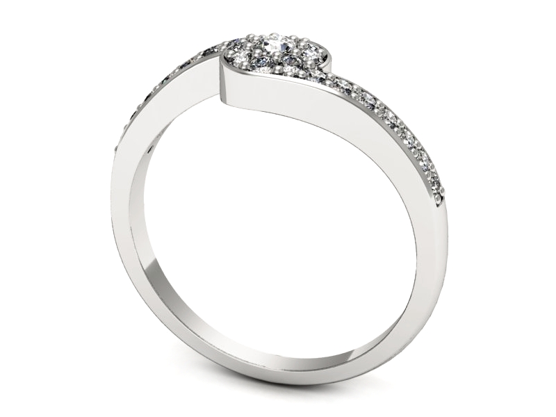 Złoty pierścionek z brylantami białe złoto - p16560b — zdjęcie 3