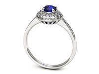 Pierścionek z szafirem białe złoto z brylantami gold 14k - p16563bszc- 3