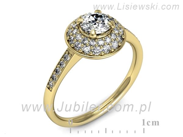 Złoty Pierścionek z brylantami złoto próby 585 żółte złoto - p16563z- 1