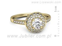 Złoty Pierścionek z brylantami złoto próby 585 żółte złoto - p16563z- 2