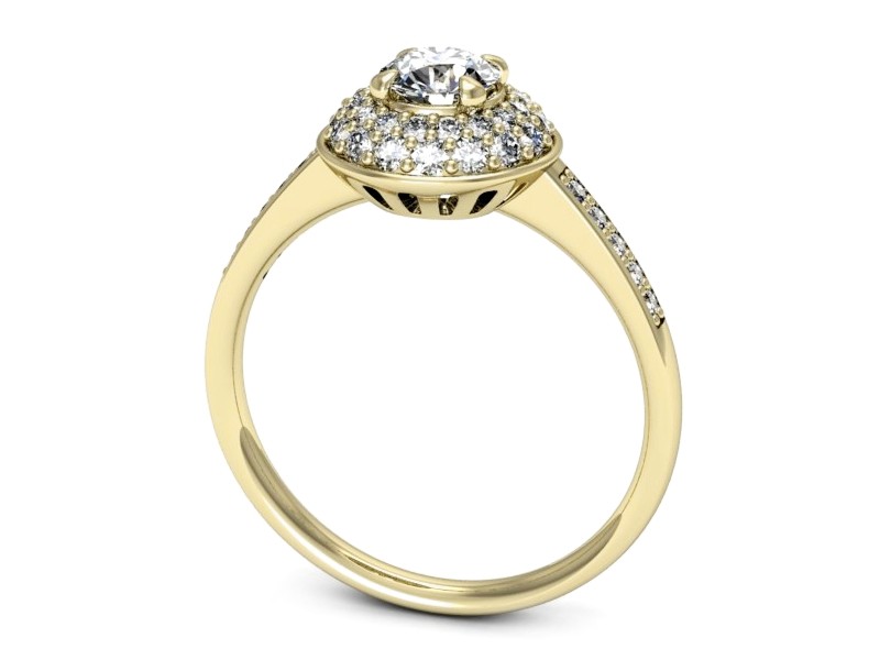 Złoty pierścionek z brylantami żółte złoto - p16563z — zdjęcie 3