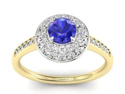 Pierścionek z szafirem i diamentami - p16563zbszc