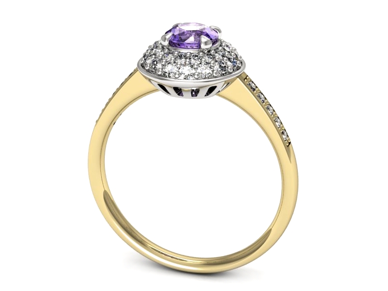 Pierścionek z tanzanitem z brylantami - p16563zbt — zdjęcie 3