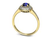 Złoty pierścionek z szafirem i diamentami - p16563zszc - 3