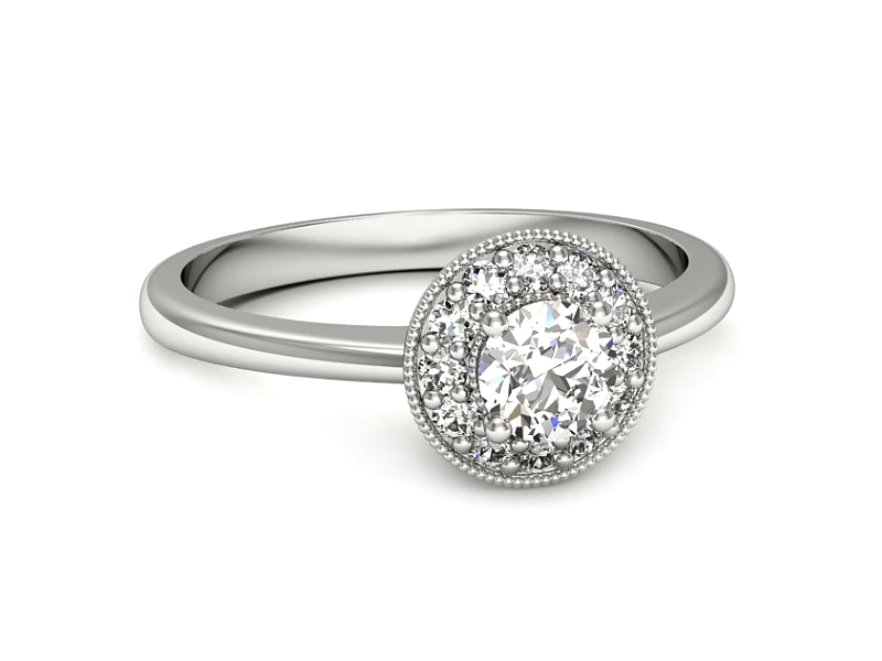 Pierścionek z brylantami żółte białe złoto - p16565b — zdjęcie 2