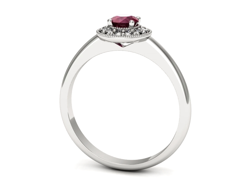 Pierścionek z rubinem i brylantami białe złoto - p16565br — zdjęcie 3