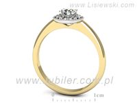 Pierścionek z diamentami żółte i białe złoto próba 585 - p16565zb- 3