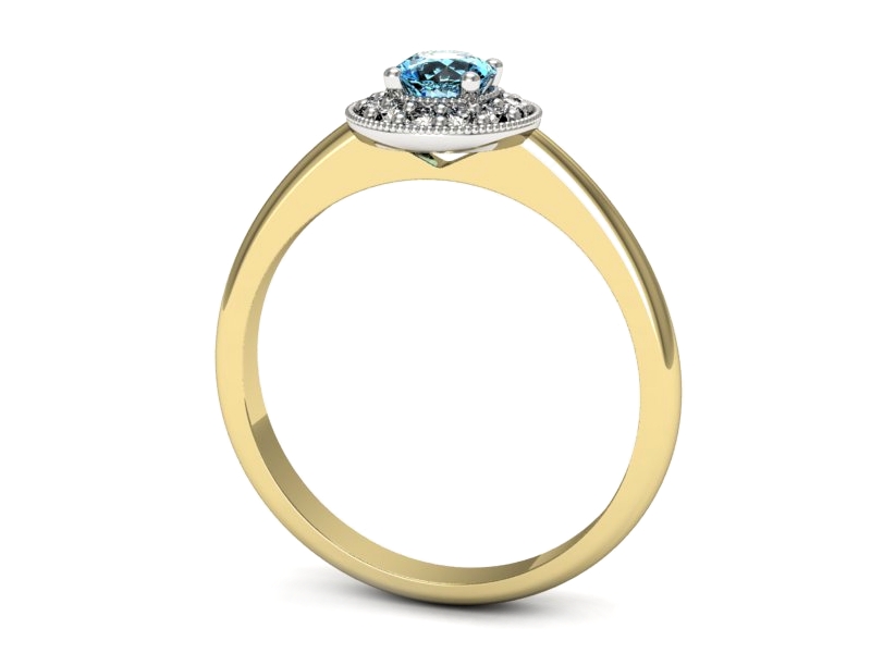 Pierścionek z topazem z brylantami - p16565zbtp — zdjęcie 3