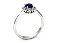 Pierścionek z szafirem białe złoto z brylantami gold 14k - p16566bsz- 3