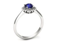 Pierścionek z szafirem białe złoto z brylantami gold 14k - p16566bszc- 3