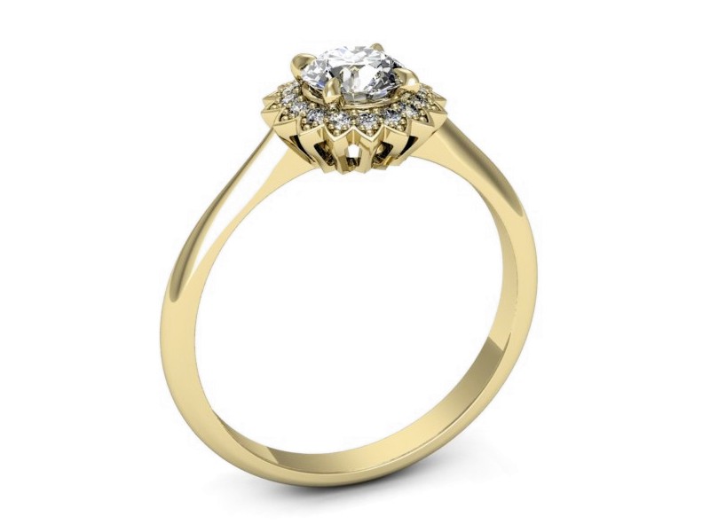 Złoty pierścionek z brylantami żółte złoto - p16566z — zdjęcie 3