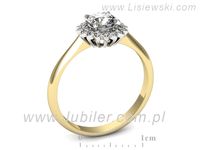 Pierścionek z diamentami żółte i białe złoto próba 585 - p16566zb- 3